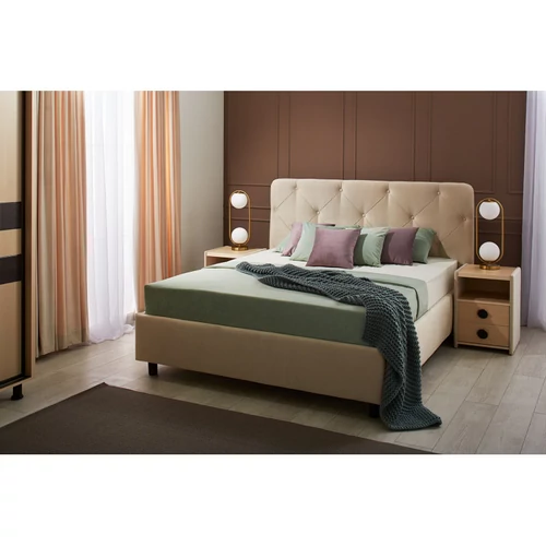 CRISTAL franciaágy ágyráccsal 160x200 bézs