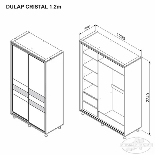 Tolóajtós gardróbszekrény TORINO 1.2 m Bútorlap gomba - 7. kép
