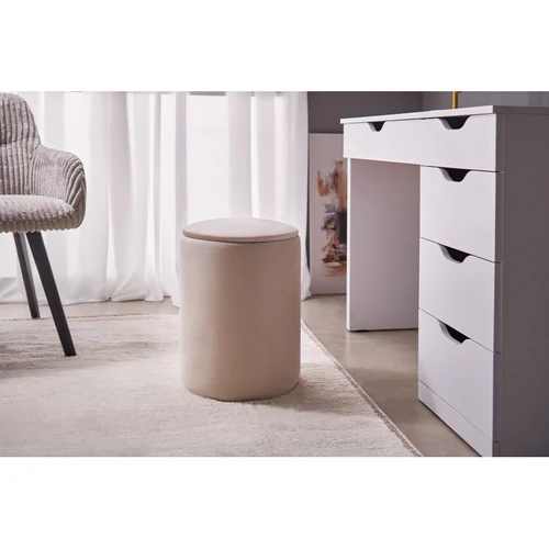 TABURET puff bézs Szögletes - 7. kép