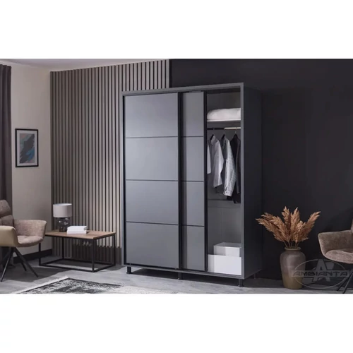 Tolóajtós gardróbszekrény HAVANA 1.2 m Tükör grafit - 39. kép