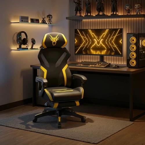 MAXIMO Forgós Gamer Szék fekete/sárga