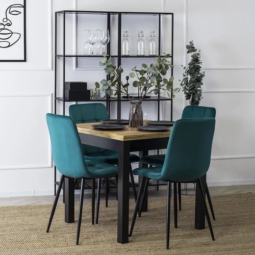 Elegáns kék bársonyfotel a nappalihoz