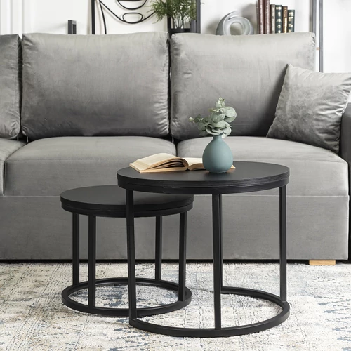 MANU fekete asztalgarnitúra