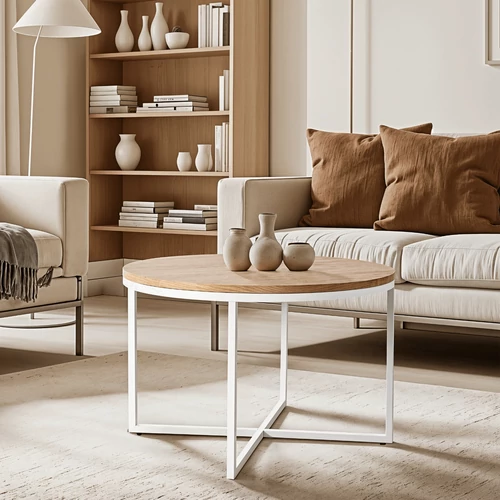 Hantel asztal aranytölgy fehér színben