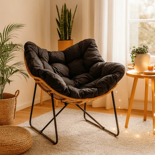 Fekete FIN Lounge fotel elegáns dizájnnal