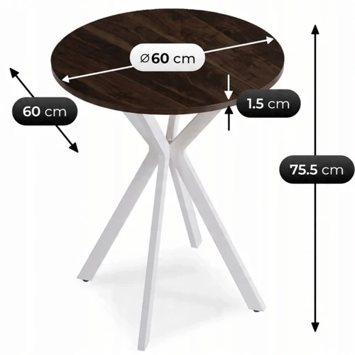 60 cm-es Lauren asztal diófával
