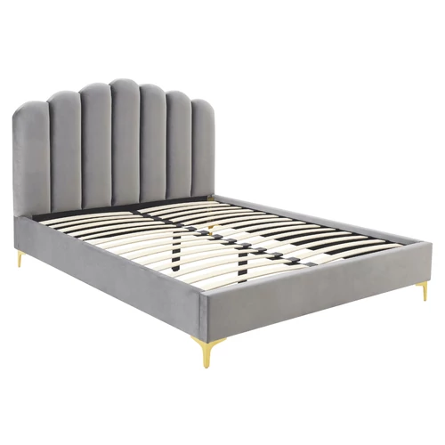 Ágy 160x200 GEMINI szürke bársony