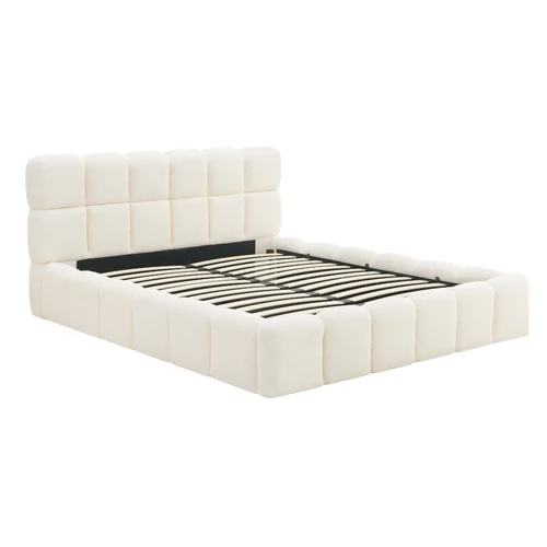 Ágy 160x200 MURCJA tárolóval Krémszínű Boucle