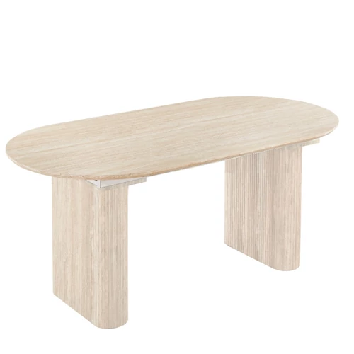 OVAL Kihúzható Asztal 90-220 cm Travertin