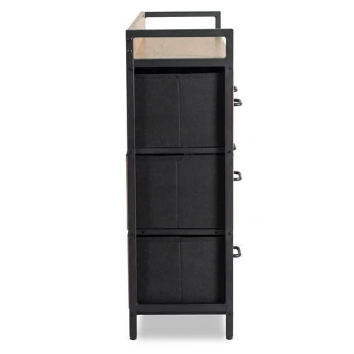 HUDSON fiókos komód 98 cm, tölgy/fekete