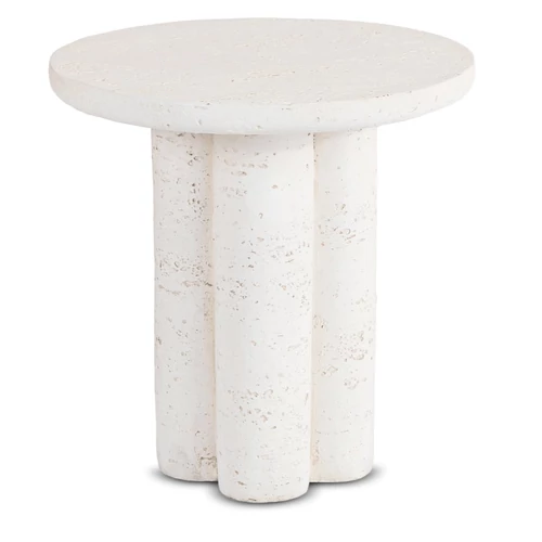 BROK Kerek Lerakóasztal 46 cm Krém/Bézs