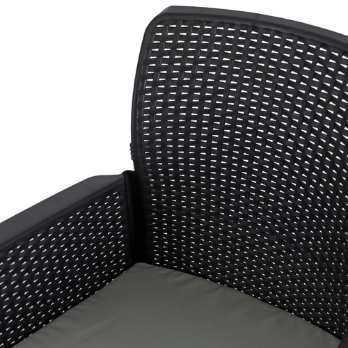 Kerti bútorkészlet Asztal ARGOS 160-260 cm Orzech i 6 Foteli FRESNO Feketech