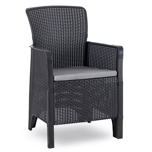 Kerti bútorkészlet Asztal ARGOS 160-260 cm Orzech i 8 Foteli FRESNO Feketech