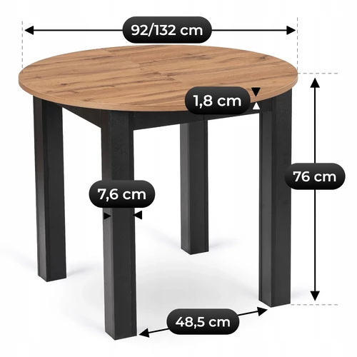 HARRY asztal 1 8 cm vastag lap részlet