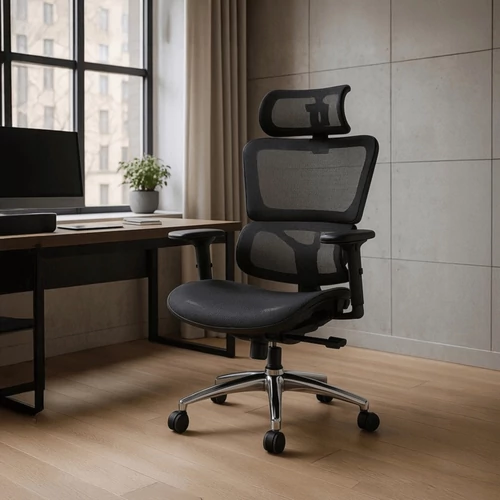 Ergonomikus kialakítású fekete forgószék