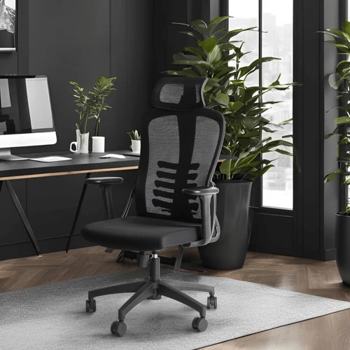 Ergonomikus kialakítású fekete forgószék