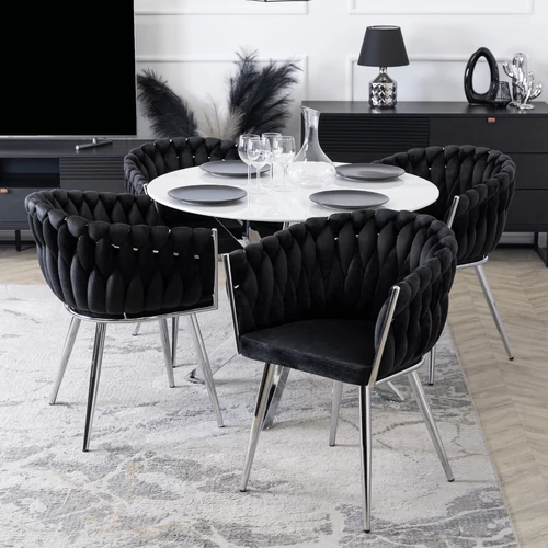 SOUL üvegasztal fehér márványtípusú
