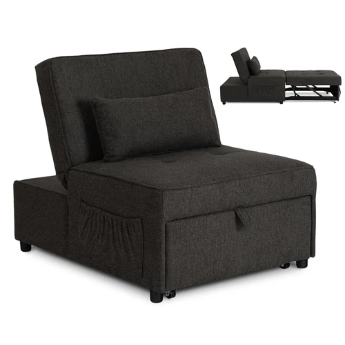 IBERIS 80 cm-es dönthető fotel alváshoz, fekete
