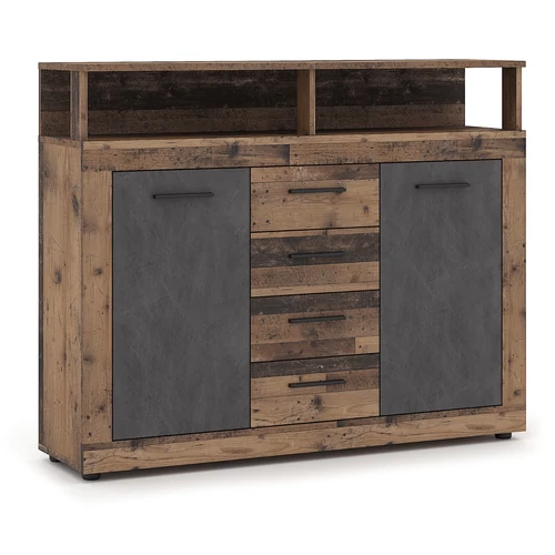 BLAGO MIDI B Fiókos Komód 119,5 cm Sötét Tölgy/Fekete