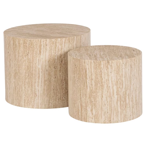 Leila, dohányzóasztal készlet, travertino, MDF