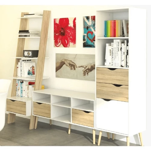 Modern design  tölgy és fehér kombináció
