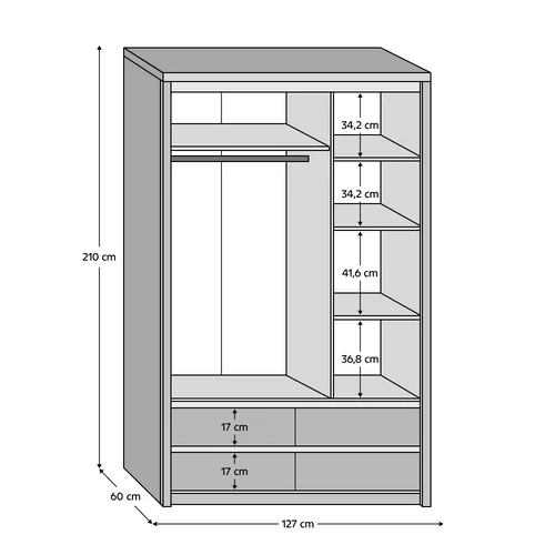 Stílusos bútórész tükörrel a 3D4S termékcsaládjából
