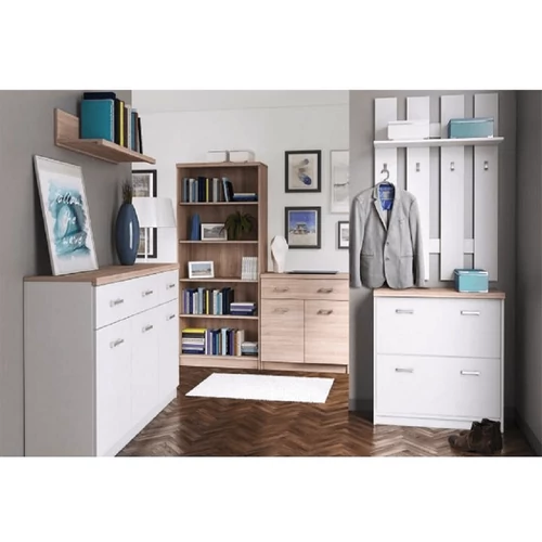 Modern design  fehér és tölgy kombináció.