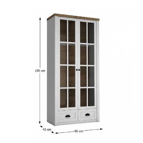 Elegáns vitrines szekrény Andersen stílusban.  PROVANCE W2S vitrin