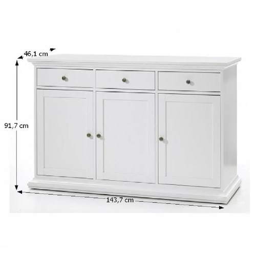 PARIS 77824 - Elegáns bútorkészlet a nappaliba.  White MDF komód  fényes fólia felüppel