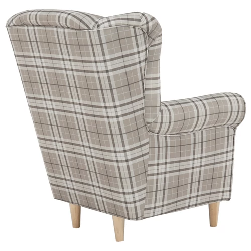 Szövetes fotel barna kocka designnal