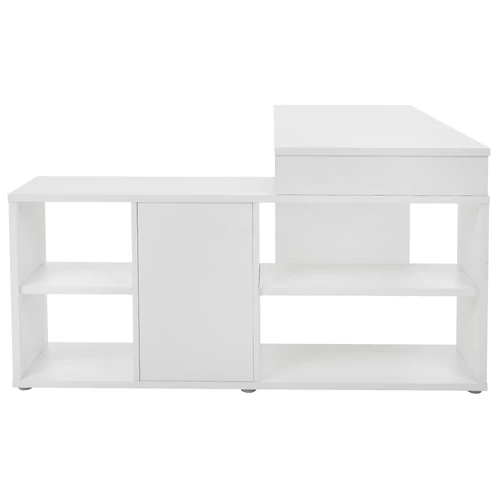 Modern sarok íróasztal  fehér/beton