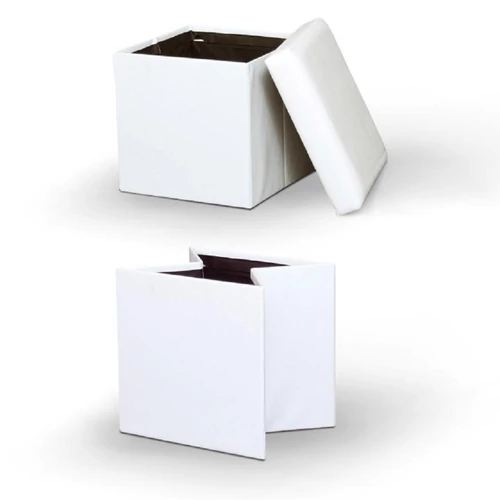 Modern design és kényelem egyben.  TELA NEW fehér puff  stílusos megjelenés