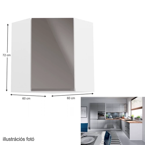 AURORA G60N felsőszekrény fehér/szürke