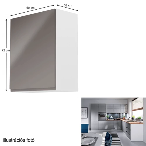 AURORA G601F felsőszekrény fehér/szürke