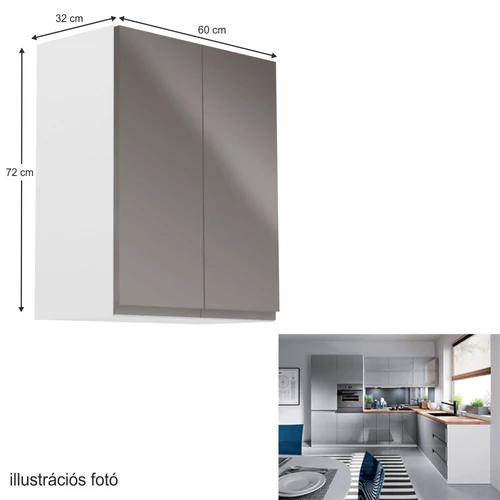 AURORA G602F felsőszekrény fehér/szürke