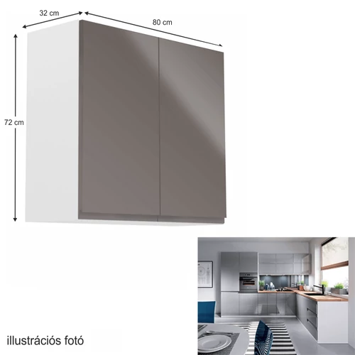 AURORA G80 felsőszekrény fehér/szürke