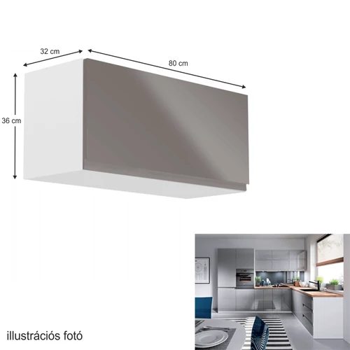 AURORA G80K felsőszekrény fehér/szürke