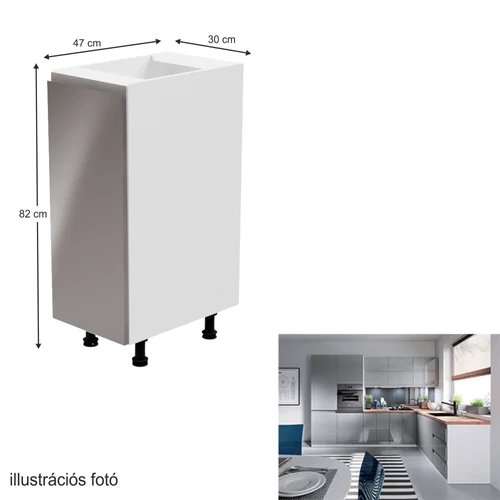 AURORA D30 alsószekrény fehér/szürke