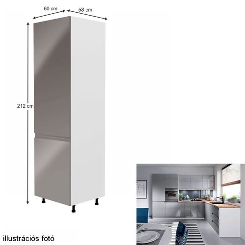 Aurora D60ZL beépített hűtőszekrény  fehér-szürke