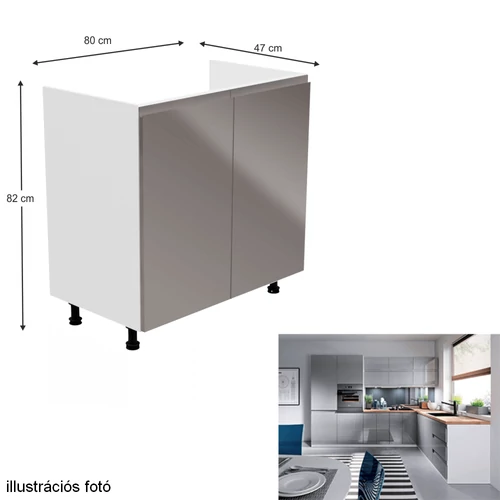 AURORA D80Z mosogatószekrény fehér/szürke