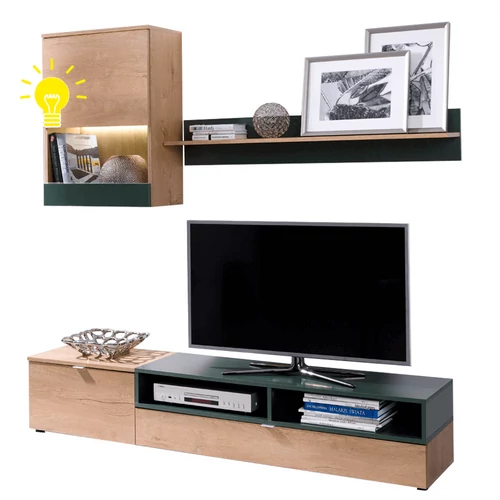 Elegáns fény a relaxáláshoz.  LED világítás a nappali bútorokhoz