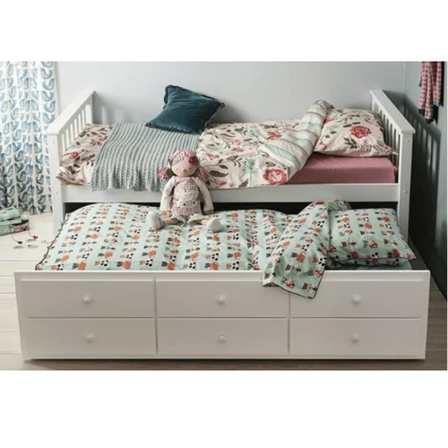 Modern design  kaucsukfa/fehér színben AUSTIN NEW.  Kaucsukfa ágy  fehér színben