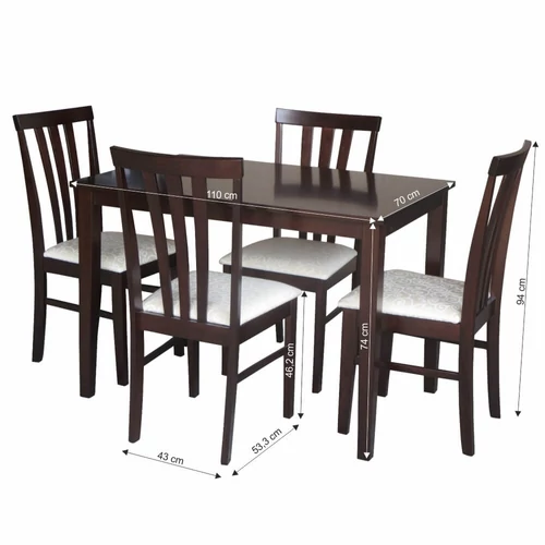 Leslie New 1+4 étkezőgarnitúra wenge/bézs szövet