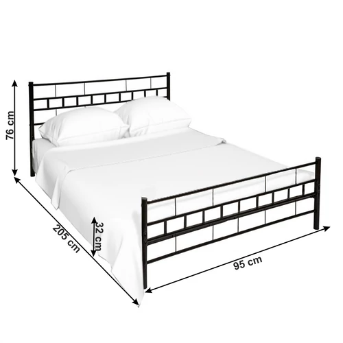 TAJGI fekete ágy 90x200