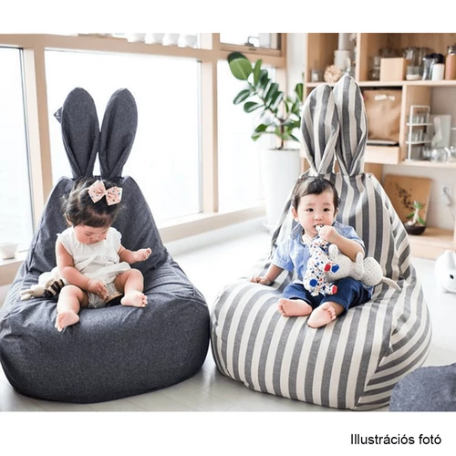 LAPIN fehér/szürke babzsák