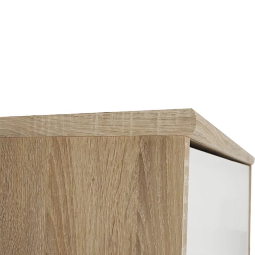 Modern design szekrény fehér és barna kombinációban
