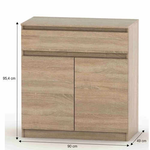 Fiúkkal  modern designnal.  Tölgy sonoma komód