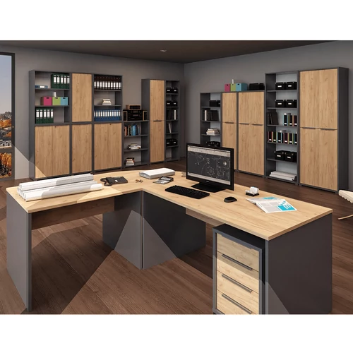 Grafit/tölgyfa artisan kivitelben  modern design.  Ruhásszekrény RIOMA NEW TYP 20