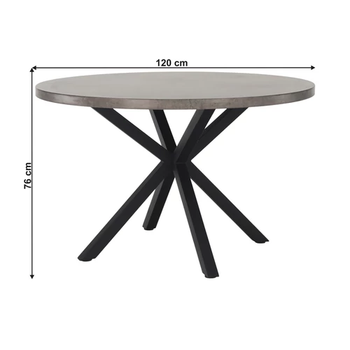 MEDOR étkezőasztal beton-fekete  120cm
