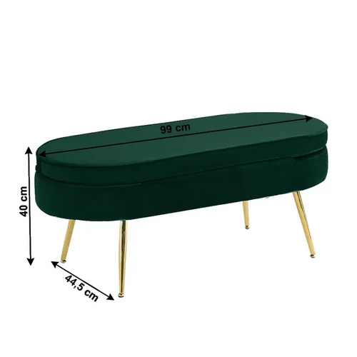 Elegáns NOBLIN taburetka smaragd velvet és króm arany díszítéssel
